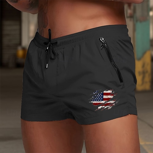  Homme Maillots de bain Shorts de bain Shorts de Surf Drapeau national Séchage rapide Respirable avec doublure en mesh Taille Élastique Cordon de serrage Vacances Plage Hawaïen Occasionnel Rouge vin