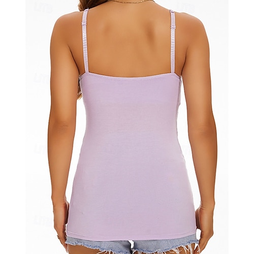  Femmes Jarretière Dos nuNightwearCoton Date Week-end Couleur Unie Doux Noir Blanche Rose Claire Vin Bleu Été