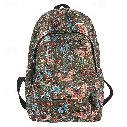 Boho Butterfly Tapestry Backpack for Women – Vintage Floral  display picture 2
