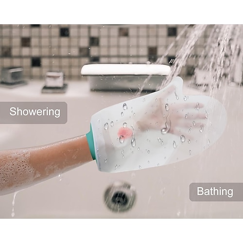  Vanntett håndstøpningstrekk, håndtrekk for dusj etter operasjon, håndstøpningstrekk for dusj til voksne, myk og komfortabel støpningsbeskytter for håndledd og finger, gjenbrukbar støpningspose for