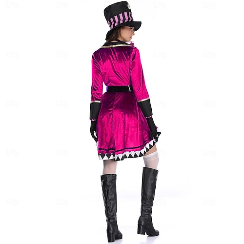  Alice in Wonderland El sombrerero loco Vestidos Abrigo Personajes de cuentos de hadas Cosplay Cosplay de película for Mujer Adulto Víspera de Todos los Santos Carnaval Día Mundial del Libro