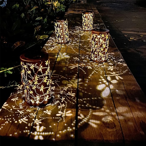 2 Lanterne Solari Da Giardino A Forma Di Libellula | Impermeabili IP65, Ricarica Rapida, Luce Ambra/bianca, Regalo Donna/uomo - 3