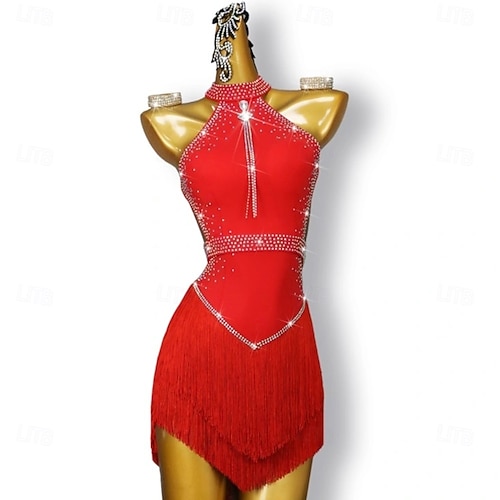 Women's Sparkle Latin Dance Dress  Sequin Fringe Costume for ChaCha,  Rumba & Ballroom Performance/Competition 2026 - 173.99