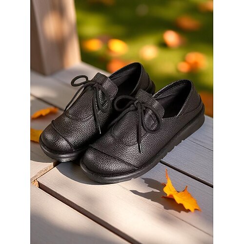 Women's Dark Brown Casual Lace-Up Shoes, Soft and Comfortable Flats Shoes,  Ideal for Daily Walks, Casual Outings and Travel 2026 - $29.99