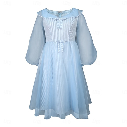 Retro Vintage 1950s Rockabilly Midi A Line Dress Flare Dress Plus Size  Striped A-Line Fancy Dress Women's Vacation Homecoming Party & Evening  Adults Dress Fall Spring & Summer 2026 - $56.99