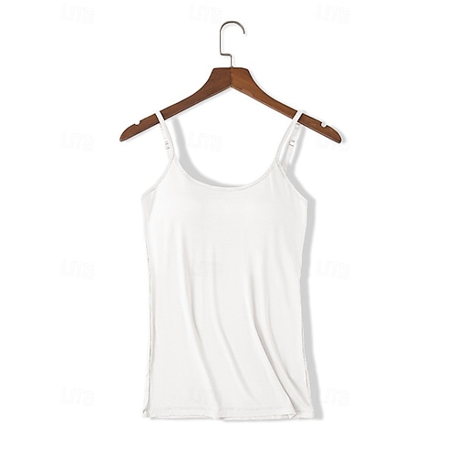  Femmes Jarretière Dos nuNightwearCoton Date Week-end Couleur Unie Doux Noir Blanche Rose Claire Vin Bleu Été