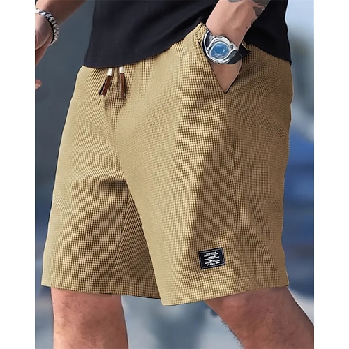 Vêtement été Confortable Short Homme YAOBAOLE Tissu Gaufré - Cordon Serrage été Décontracté Short Cordon Serrage Polyester