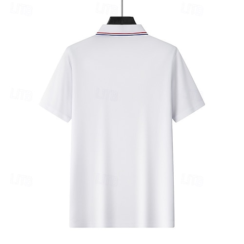  Per uomo Maglia da golf Polo Piqué Affari Casuale Colletto Polo a Coste Manica Corta Moda Essenziale Tinta unica Bottoni Estate Primavera & Autunno Vestibilità regolare Nero Rosa Bianco Giallo Verde