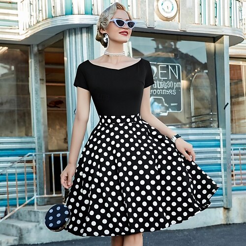 retro theme dress black and white Amazon.com: Women Vintage Black and White Vertical Striped Dress Cosplay Halloween Carnival Party Dresses Black Bowtie S : Clothing, Shoes & Jewelry