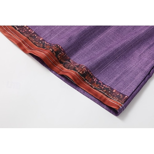  Pentru femei Bluză occidentală Cămașă Boho Bluză Floare Modern Boho Manșon scurt În V Topuri obișnuite Zilnic Ieșire Imprimeu Mov Vară