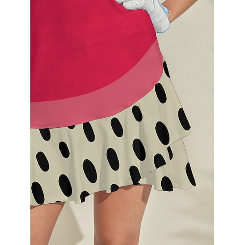  Dames golf jurk Rode roos Mouwloos Dames golfkleding kleding outfits draag kleding