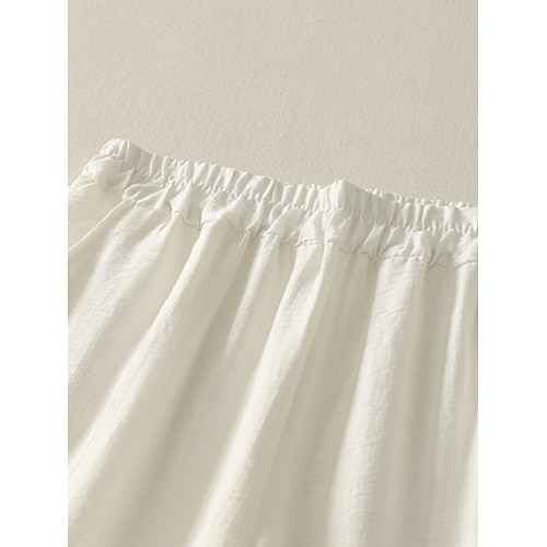  Mujer Pantalones de lino y algodón Chinos Estilo Étnico Básico Casual Longitud total Alta cintura Floral Bordado Bolsillo Cintura elástica Comodidad Al Aire Libre Microelástico Vacaciones Calle Diario