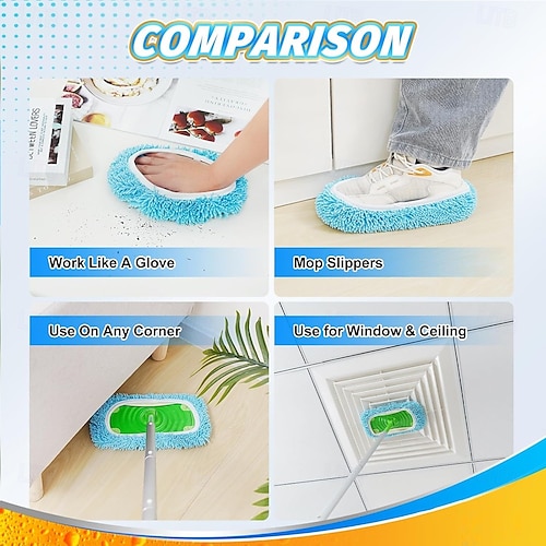  Ensemble de tampons de vadrouille en microfibre réutilisables Recharges de vadrouille lavables de 12 pouces pour nettoyage humide &nettoyage à sec, compatible avec la plupart des serpillères plates,