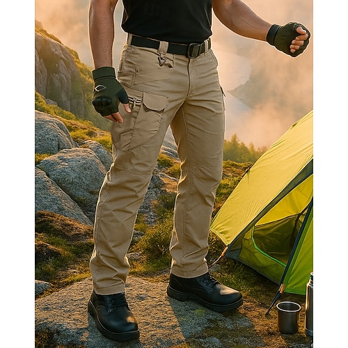 pantaloni cargo pantaloni tattici impermeabili Per uomo Pantaloni da Combattimento Pantaloni Cargo Pantaloni Tattici  Pantaloni utility Primavera Autunno Esterno Vestibilità regolare  Impermeabile Antivento Pantaloni Tasca Cachi Campeggio del 2026 a