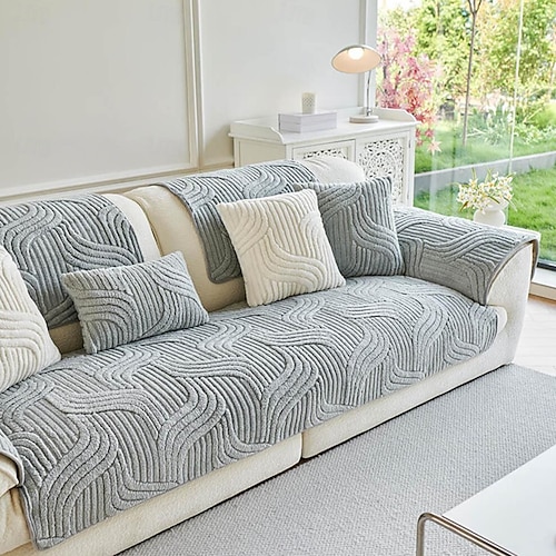  כיסוי ספה גיאומטרי מודרני לחיות מחמד לכלבים רך קטיפה נגד החלקה מגן ספה כיסוי ספה ידידותי לחיות מחמד