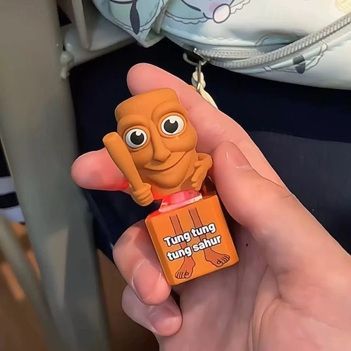  tungtungtung sahur lelut puinen tikku-ukko nappi avaimenperä valoisa kieliriipus anime oheislaite malli koristeellinen lahjalelut