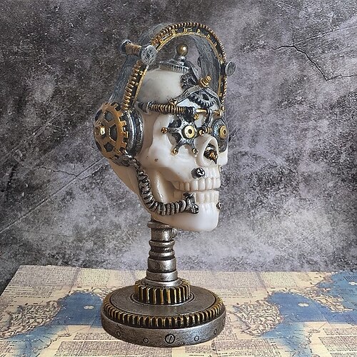 2025年 ハロウィーンの邪悪な機械式ボブルヘッドの頭蓋骨の置物