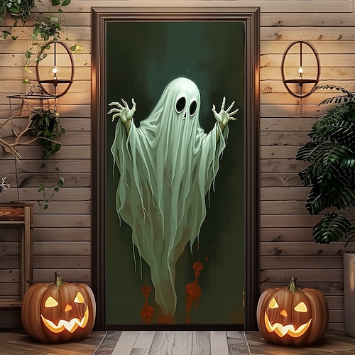 SZILBZ Halloween Hängender Horror Schädel, Halloween Tür Deko Gespenst