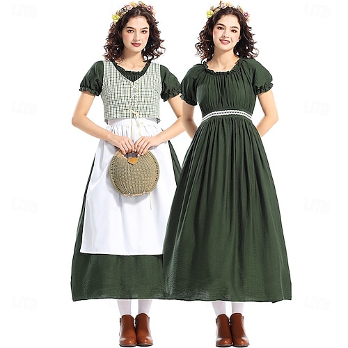 250th Anniversary USA 19th Century 1800s Prairie Dress Pioneer Girl Colonial Pioneer Revolutionary War Costumes Fancy Dress Women's Halloween Carnival 4th of July Adults Dress Apron 2026 - $51.99 250th Anniversary USA 19th Century 1800s Prairie Dress Pioneer Girl Colonial Pioneer Revolutionary War Costumes Fancy Dress Women's Halloween Carnival 4th of July Adults Dress Apron 2026 - $51.99