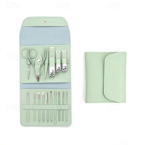  16 in1 Professional Nail Clippers Pedicure Kit Manicure Set , Stainless Steel Nail Care Tools Grooming Kit with Luxurious Travel Leather Case for Thick Nails Men Women Gift