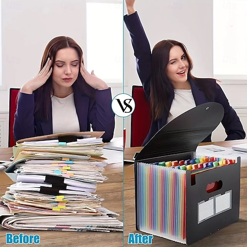  Organizzatore di file, cartella portadocumenti espandibile a 25 tasche, portadocumenti in plastica per A4 &formato lettera, ricevute e organizzatore di documenti per ufficio, scuola, casa