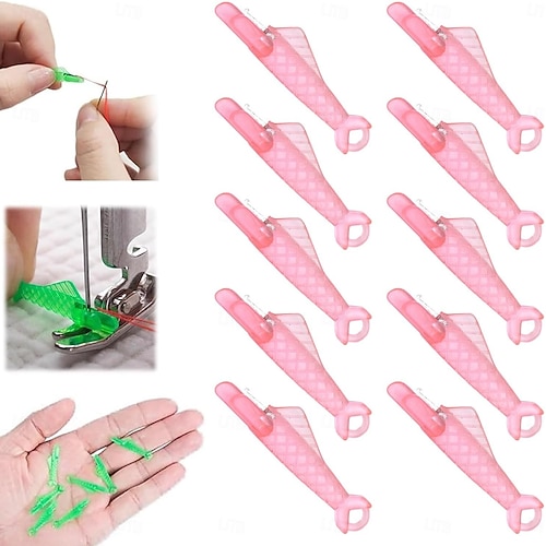  Infila ago automatico a bocca di pesce da 100 pezzi, mini strumento per infilare la macchina da cucire, infila ago facile per un rapido inserimento dell'ago, piccolo kit di accessori per cucire fai da