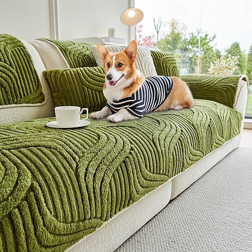  כיסוי ספה גיאומטרי מודרני לחיות מחמד לכלבים רך קטיפה נגד החלקה מגן ספה כיסוי ספה ידידותי לחיות מחמד