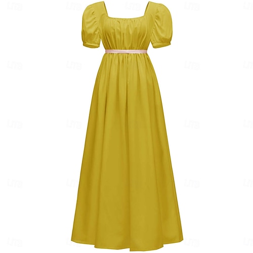 casual regency dress Medieval Renaissance 18th Century Empire Waist Dress Regency Inspired Dress  A-Line Square Neck Fancy Dress Women's Fantasy Halloween Carnival Vacation  Casual Daily LARP Adults Dress 2026