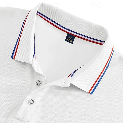  Per uomo Maglia da golf Polo Piqué Affari Casuale Colletto Polo a Coste Manica Corta Moda Essenziale Tinta unica Bottoni Estate Primavera & Autunno Vestibilità regolare Nero Rosa Bianco Giallo Verde