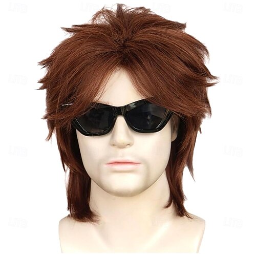 Perruque Mulet Homme Années 80 Blond – Style Rock Disco Rocker Cosplay Halloween