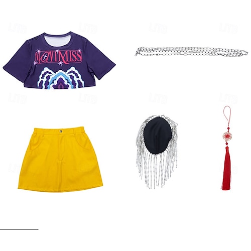  Koreansk idolinspirerad Popstjärna Kostym Vacker klänning Virtuell idol for Dam Vuxen Halloween Karnival Prestanda Comic Con Anime Expo