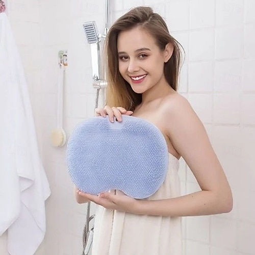  Duschfot- och ryggskrubber, massagedyna – handsfree silikonkroppsskrubber med sugkoppar, väggmonterad exfoliering för rygg- och fotrengöring, 1 st.