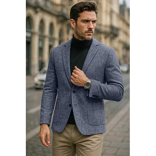 Men's Blazer Jacket School Office Work Elegant Fashion Spring Fall