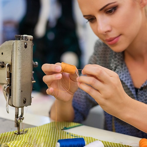  4 pezzi di ditale da cucito in pelle per cucire a mano, trapuntare, protezioni per le dita in pelle, protezione per le dita, spilli, aghi, accessori per lavori a maglia, strumenti per cucire fai da te, 2 misure