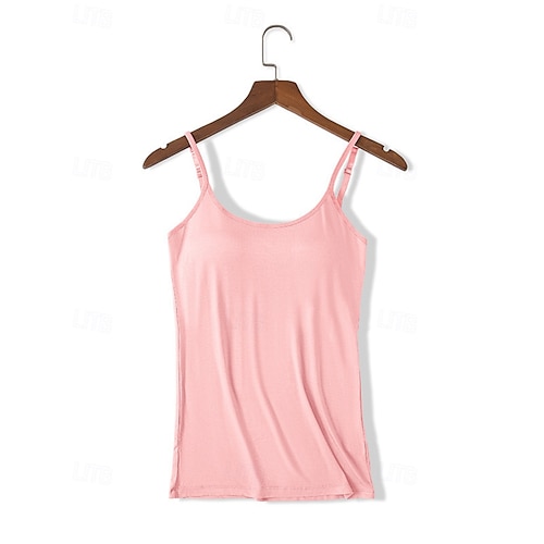  Femmes Jarretière Dos nuNightwearCoton Date Week-end Couleur Unie Doux Noir Blanche Rose Claire Vin Bleu Été