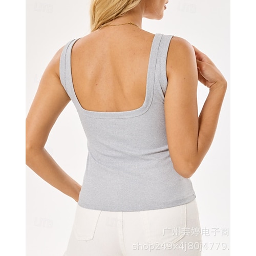 Femmes Jarretière Dos nuNightwearCoton Tenue quotidienne Sortir Week-end Couleur Unie Occasionnel Noir Blanche Rouge Vert Gris Été