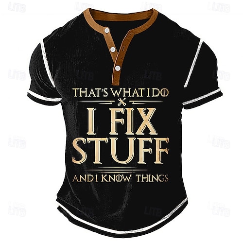  Herr Rolig Slang I FIX STUFF Henleytröja Våffel T-shirt Kortärmad Dagligen Retro / vintage Klassisk Utomhussport Ledigt Helgdag Vår & sommar Svart Blå Grön Armégrön Henley Henley T-shirt
