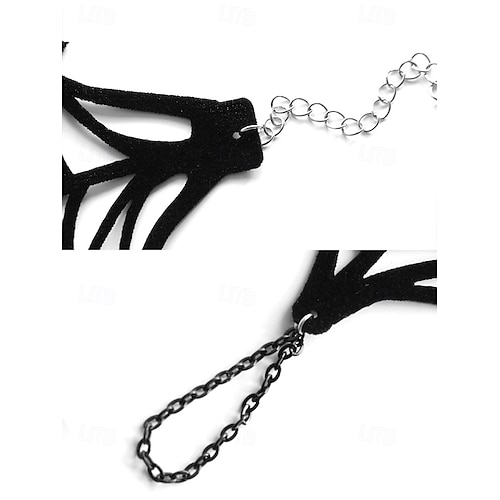  Damska bransoletka na rękę z motywem pajęczyny na Halloween – czarny, poliestrowy, gotycki łańcuszek na nadgarstek z motywem pająka na imprezy kostiumowe i cosplay