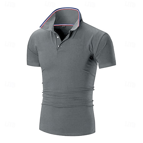  Per uomo Maglia da golf Polo Piqué Affari Casuale Colletto Polo a Coste Manica Corta Moda Essenziale Tinta unica Bottoni Estate Primavera & Autunno Vestibilità regolare Nero Rosa Bianco Giallo Verde