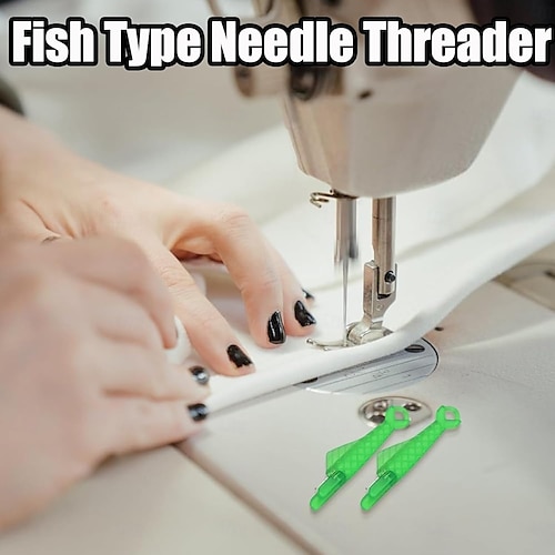  Infila ago automatico a bocca di pesce da 100 pezzi, mini strumento per infilare la macchina da cucire, infila ago facile per un rapido inserimento dell'ago, piccolo kit di accessori per cucire fai da