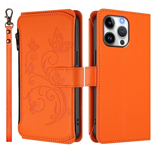 Handy Hlle Handyhllen Fr iPhone 17 Pro Max 17 Air 16 Pro Max Plus 16 15  14 Pro Max Plus 16e 13 Pro Max Mini 13 Mini Rckseite Mit Stnder  Vollschutz Mit Handgelenkschlaufe Retro TPU PU-Leder 2026 - 15.99