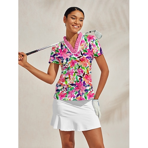 Traje Camiseta De Golf Para Mujer Mujer Camisas De Polo Rosa Manga