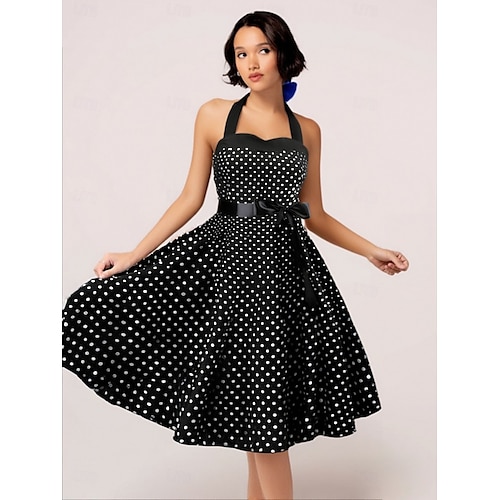 1950s Grease Outfits Vintage Inspired A Line Dress Swing Dress