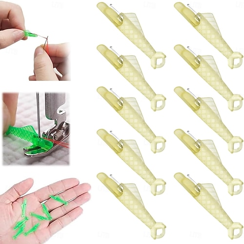  Infila ago automatico a bocca di pesce da 100 pezzi, mini strumento per infilare la macchina da cucire, infila ago facile per un rapido inserimento dell'ago, piccolo kit di accessori per cucire fai da