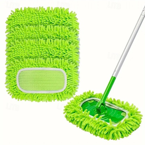  Náhradní podložky na mop pro opakované použití, omyvatelné a odolné vůči vlhkosti &suché čisticí podložky na podlahy, super savá tkanina, vhodná pro většinu plochých mopů, ideální do obývacího pokoje,