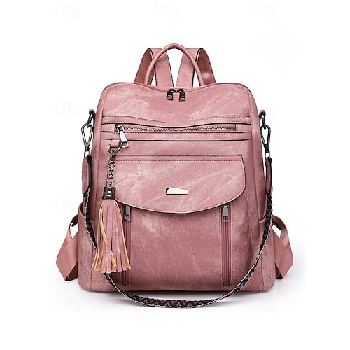 2025年 女性用フェイクレザーコンバーチブルバックパックバッグ