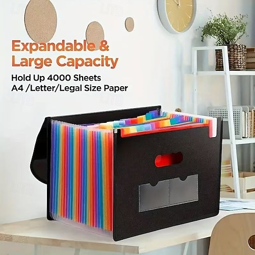  Organizzatore di file, cartella portadocumenti espandibile a 25 tasche, portadocumenti in plastica per A4 &formato lettera, ricevute e organizzatore di documenti per ufficio, scuola, casa