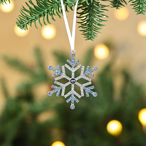  Ornement de projection de flocon de neige photo personnalisé de Noël, cadeau commémoratif personnalisé, breloque pour arbre de Noël, décoration suspendue, cadeau de Noël pour elle/lui/famille