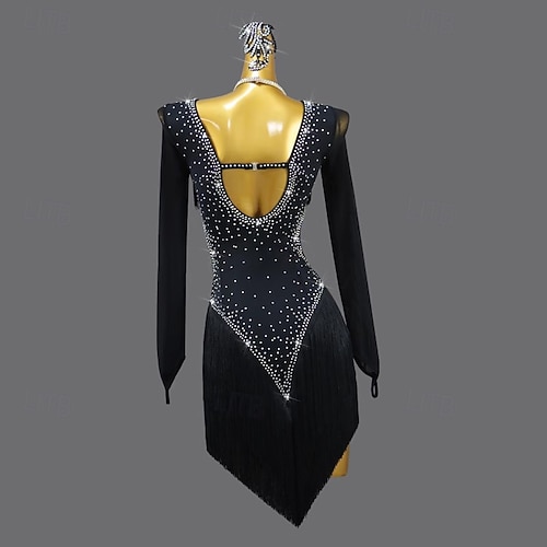 long sleeve latin dress Latin Dance Dress by ZYM Dance Style model 2263/Dark Green