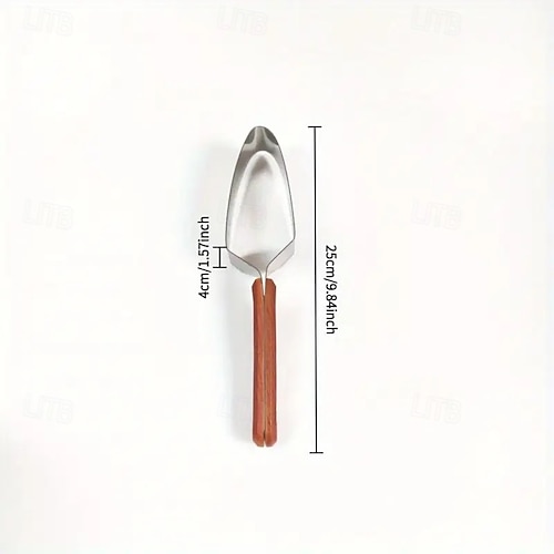  Coupe-melon en acier inoxydable avec lames triangulaires, coupe-fruits ergonomique avec manche en bois, outil de cuisine durable et sûr pour pastèque, cantaloup, etc.